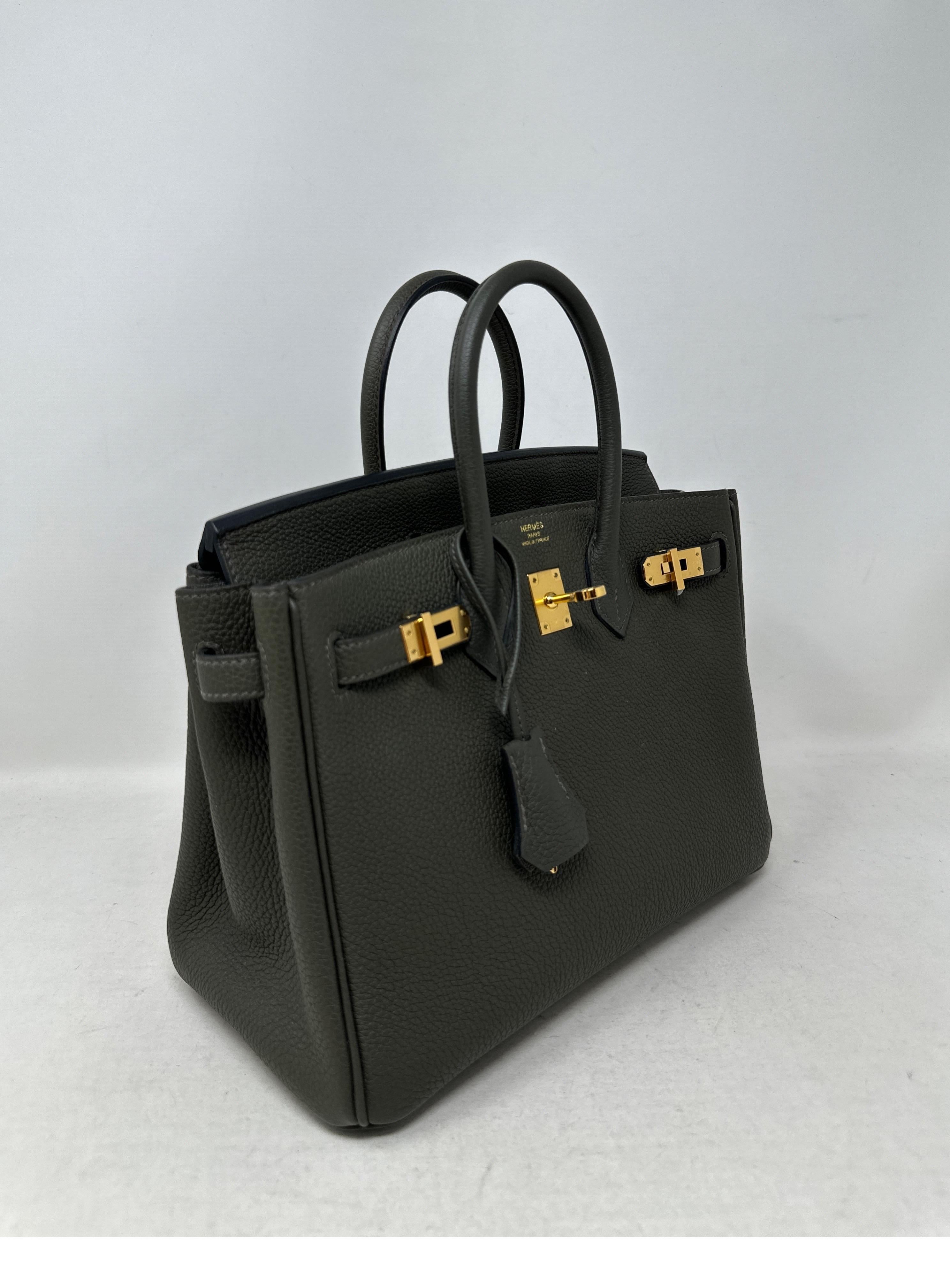 Women's or Men's Hermes Vert De Gris Birkin 25 Bag  For Sale