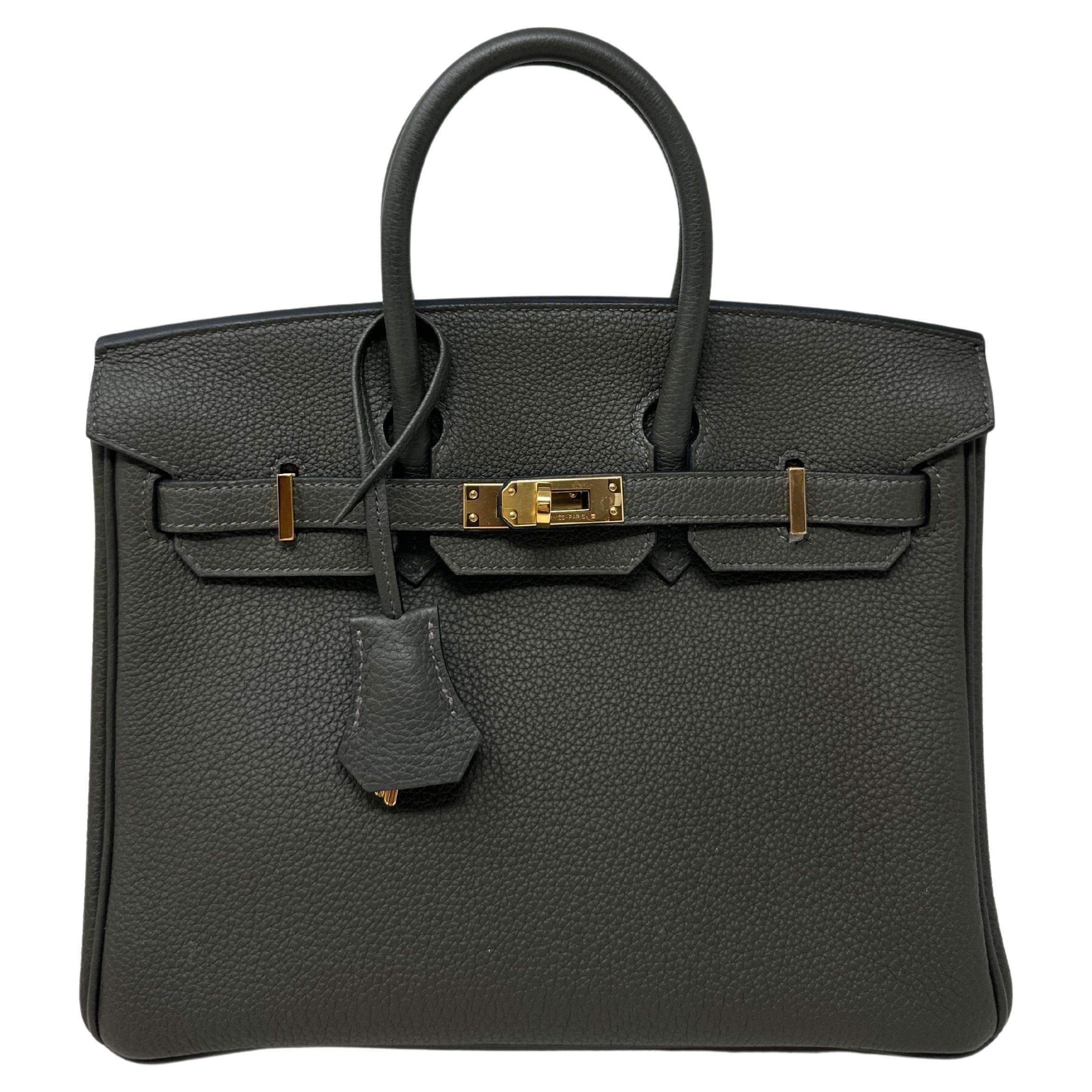 Hermes Vert De Gris Birkin 25 Bag For Sale