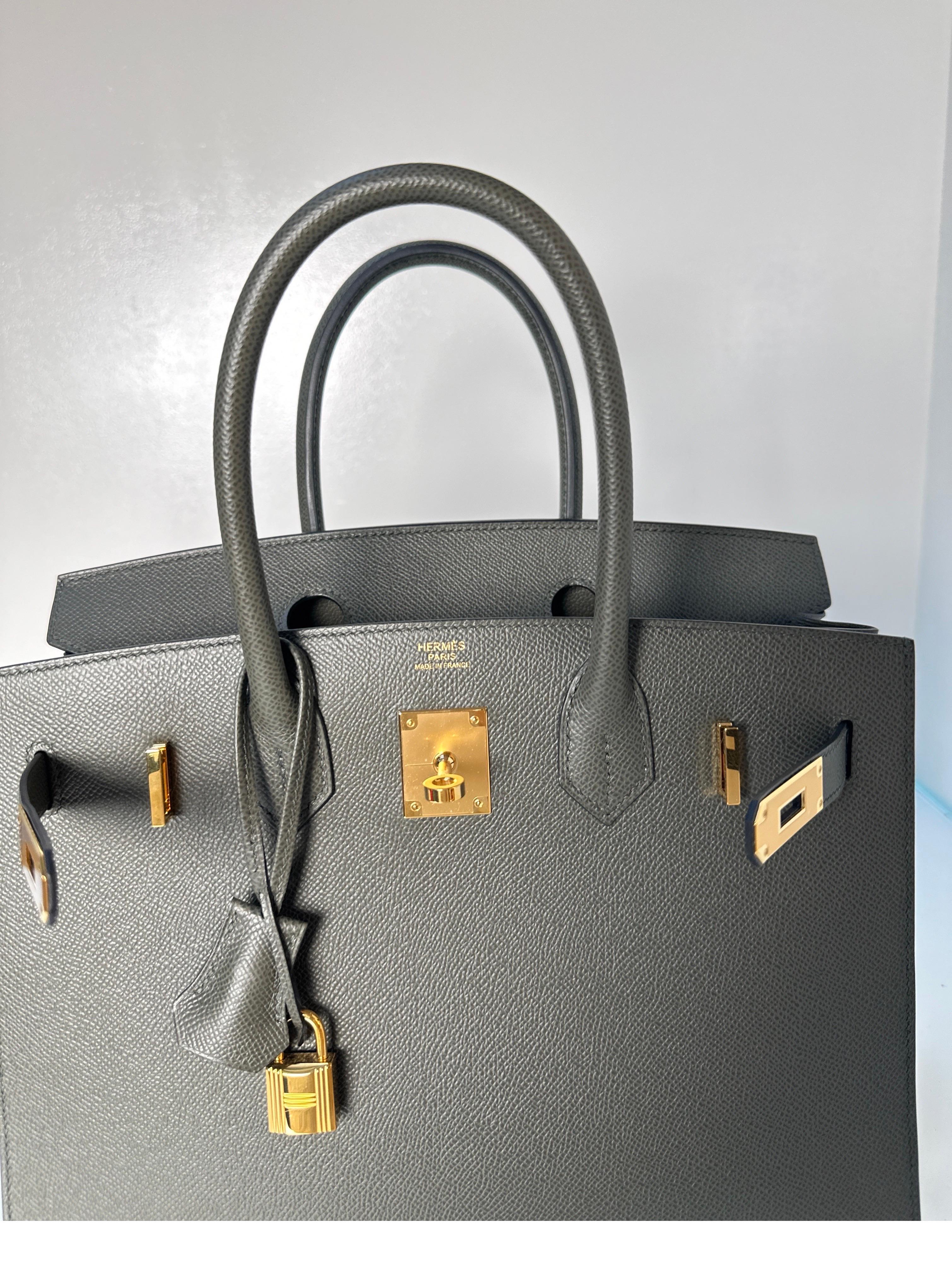 Hermes Vert De Gris Birkin 30 Bag 7