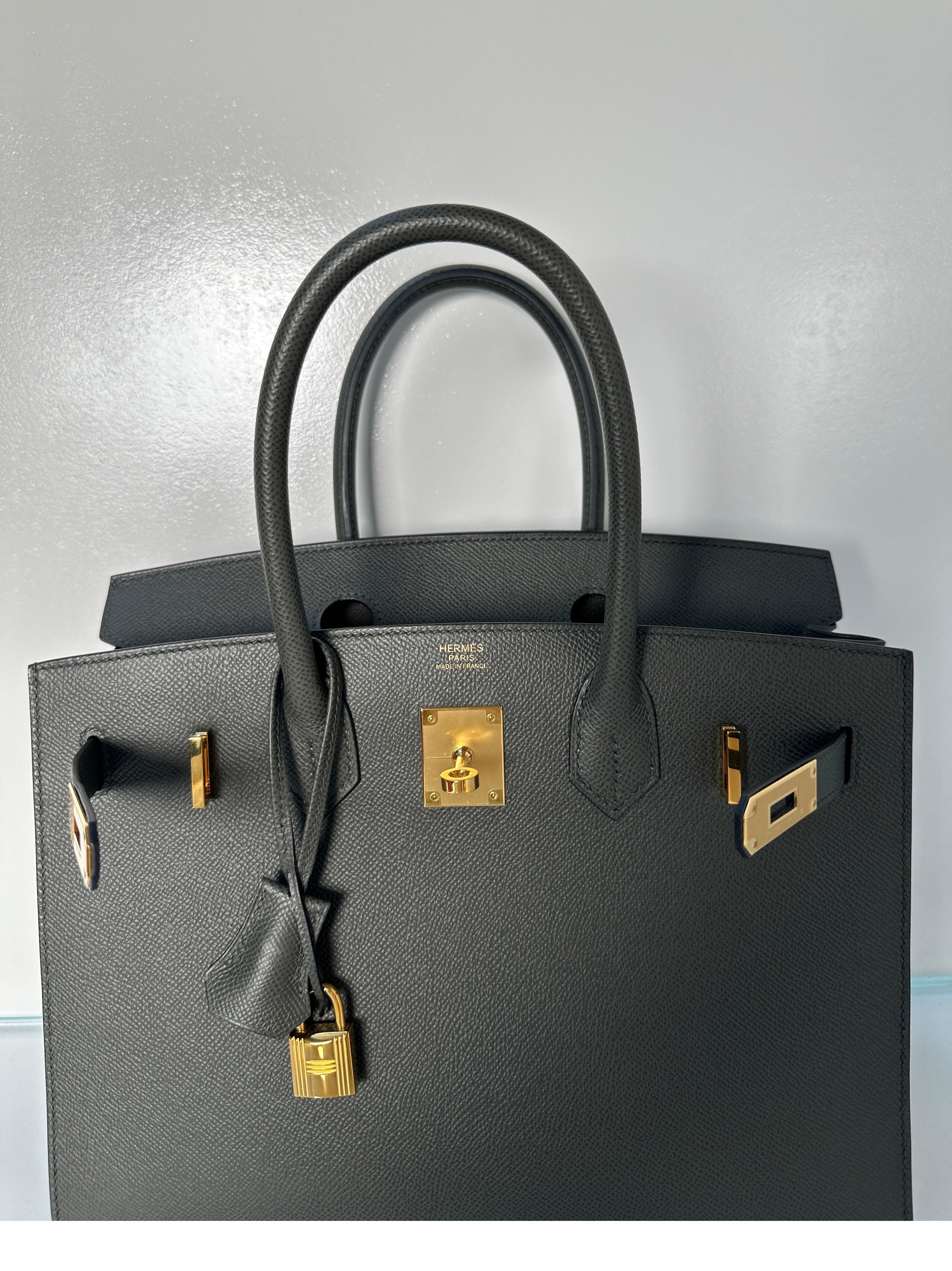 Hermes Vert De Gris Birkin 30 Bag 8