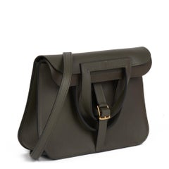 HERMÈS Vert de Gris Evercolour Leder Halzan 25