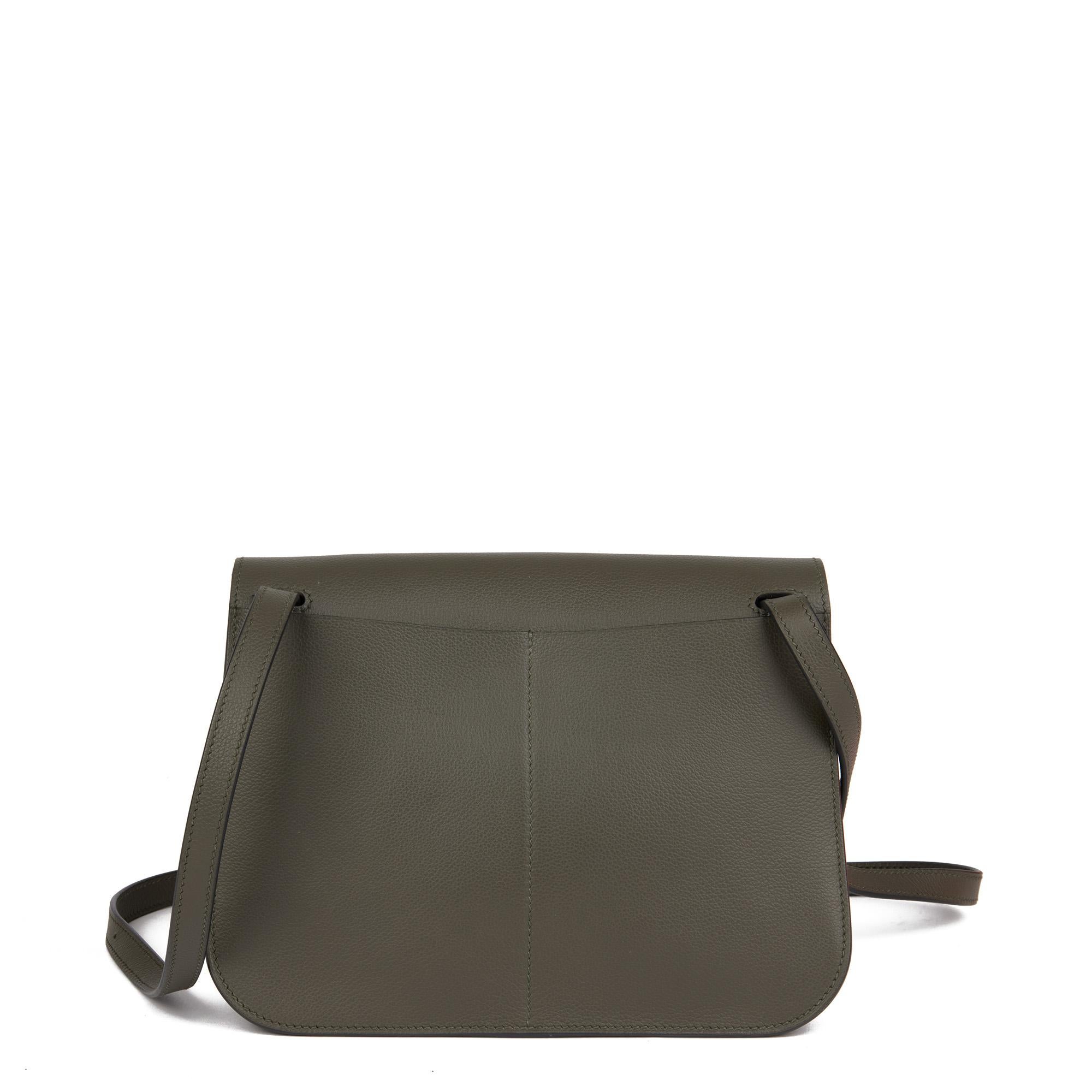 HERMÈS Vert de Gris Evercolour Leather Halzan 25 at 1stDibs | halzan 25 ...