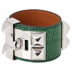 Hermès Vert Emeraude Lizard Leather Collier De Chien T2