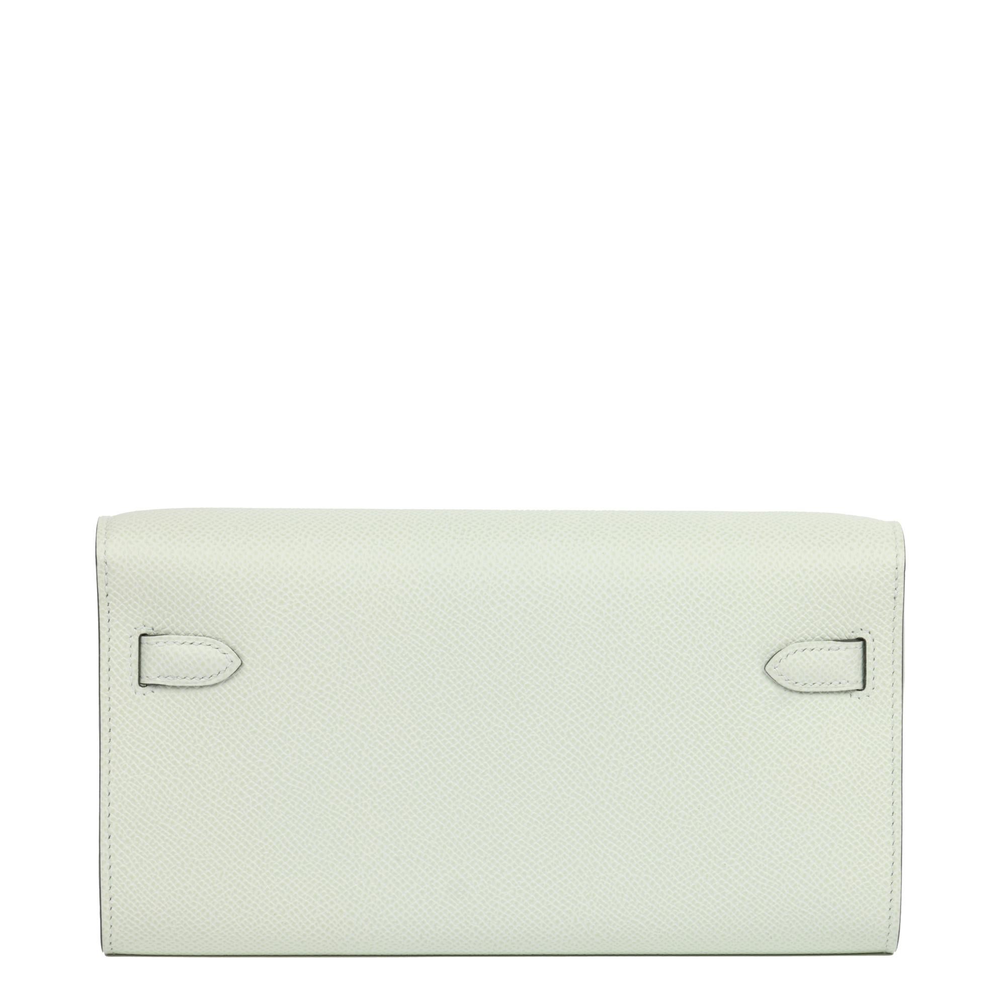 Donna Hermès Vert Fizz Epsom Portafoglio lungo in pelle Kelly To Go in vendita
