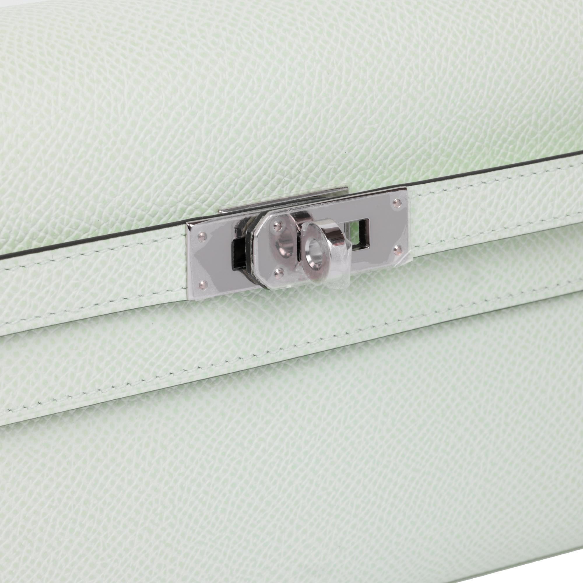 Hermès Vert Fizz Epsom Portafoglio lungo in pelle Kelly To Go in vendita 2
