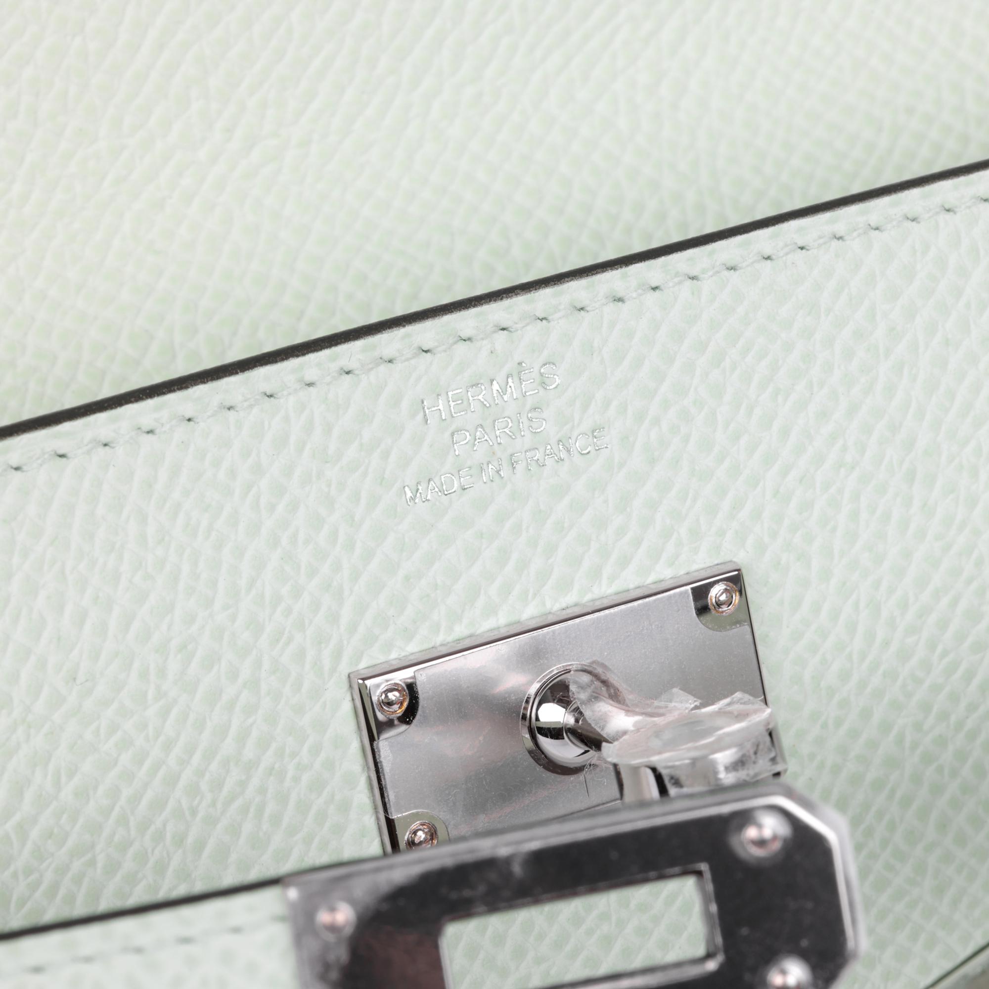Hermès Vert Fizz Epsom Portafoglio lungo in pelle Kelly To Go in vendita 4