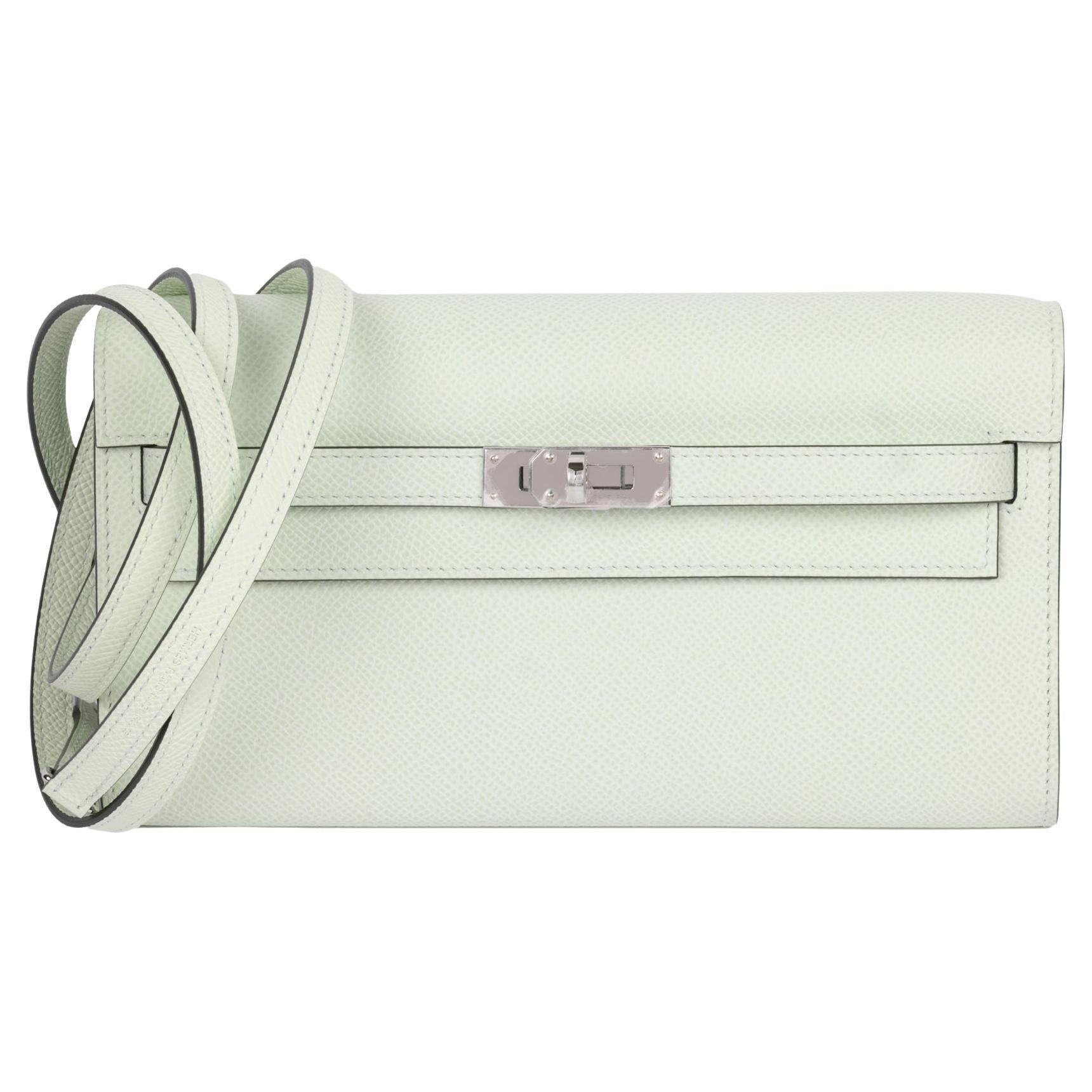 HERMÈS Vert Fizz Epsom Leder Kelly To Go Lange Brieftasche