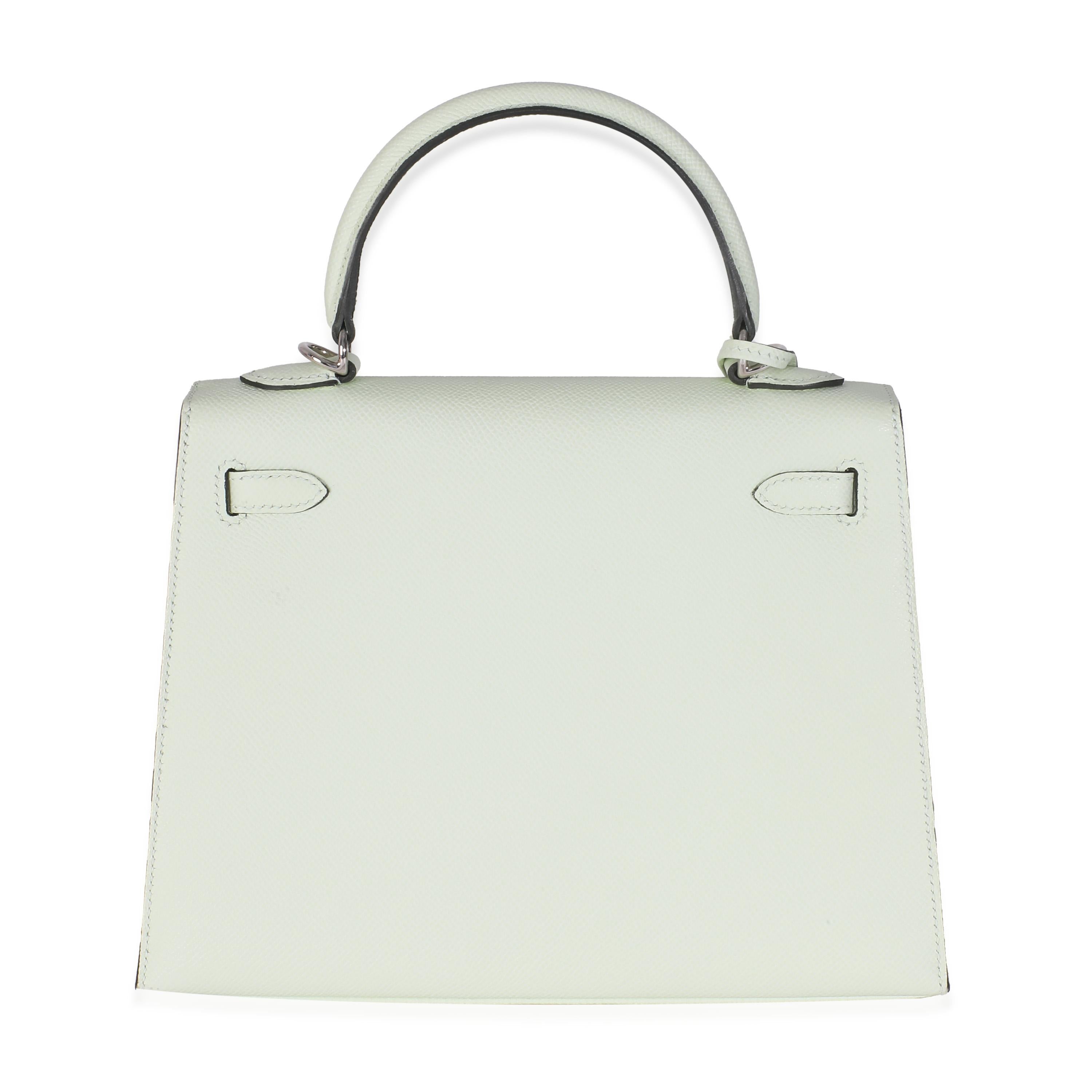 Gray Hermès Vert Fizz Epsom Sellier Kelly 25 PHW For Sale