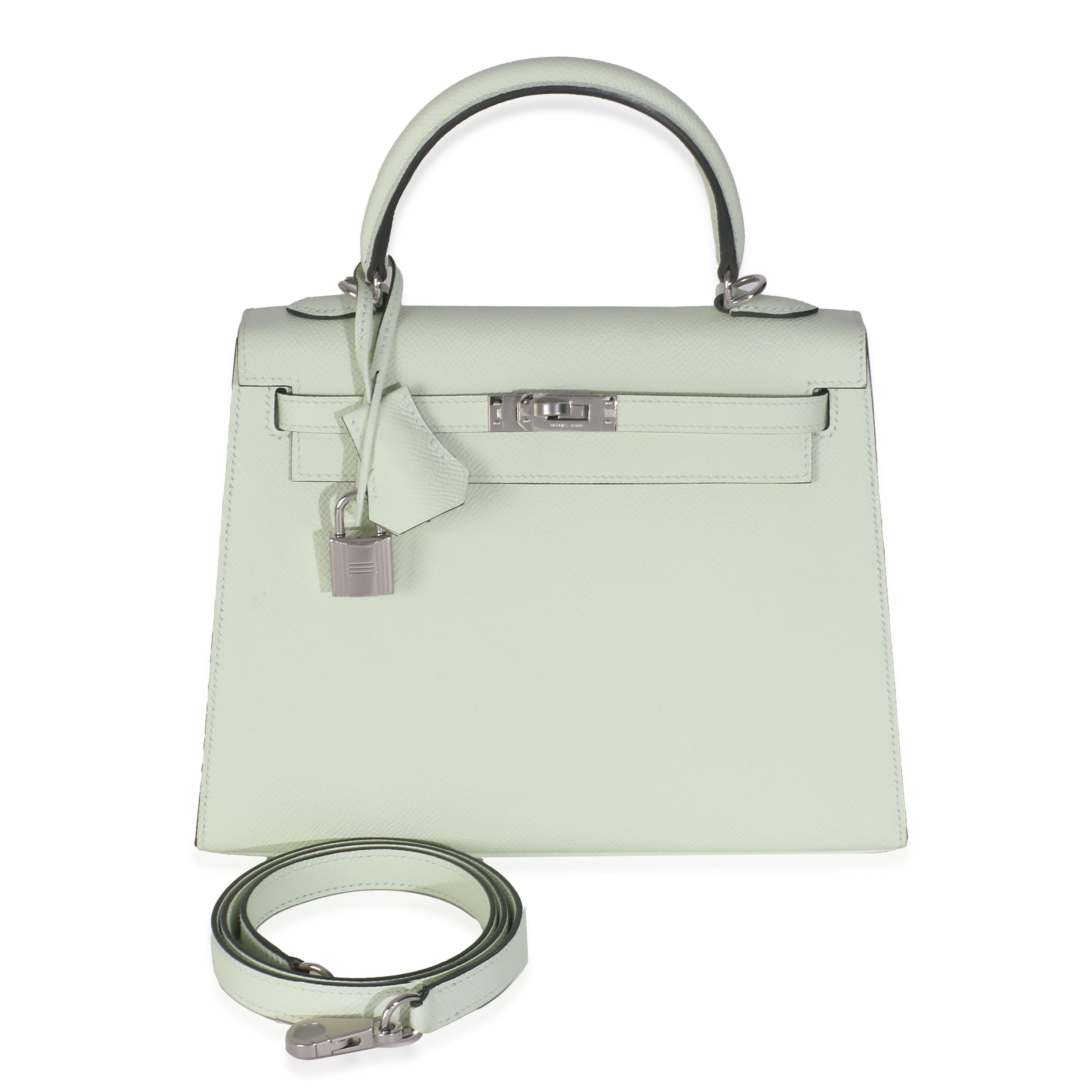 Hermès Vert Fizz Epsom Sellier Kelly 25 PHW For Sale 2