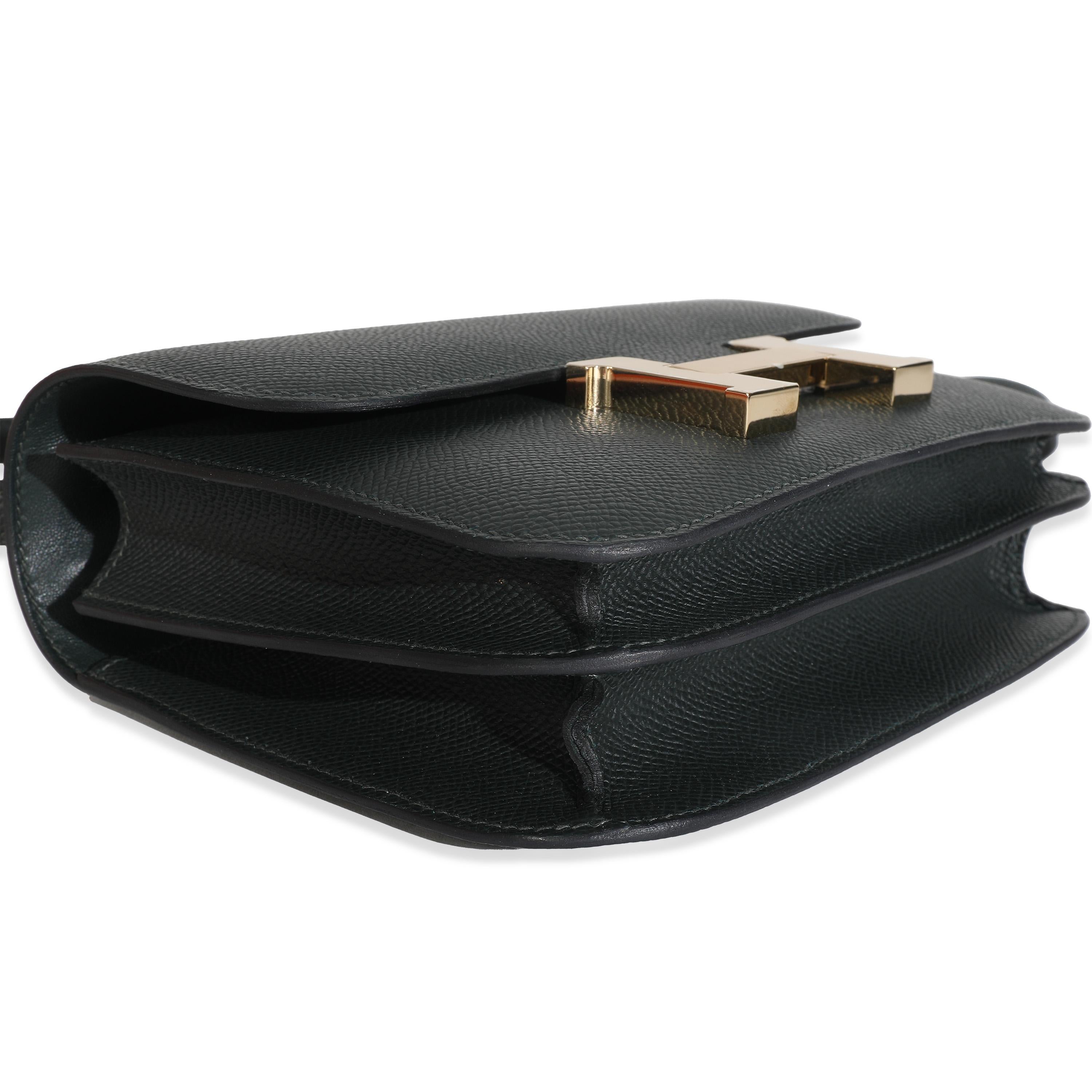 Noir Hermès Vert Fonce Epsom Constance 18 GHW en vente