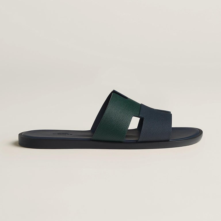 Hermes Vert Foncé / Marine Izmir sandal Size 42 For Sale at 1stDibs