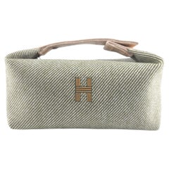 Hermes vert foret wool Bride-a-Brac H Natte case, small model