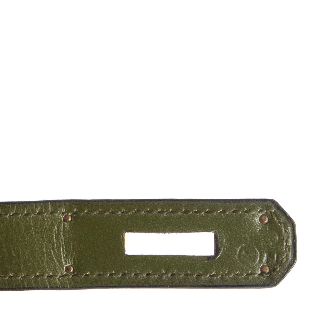 HERMES Vert green Box leather BI-COLOR KELLY 32 RETOURNE Bag Gold 4