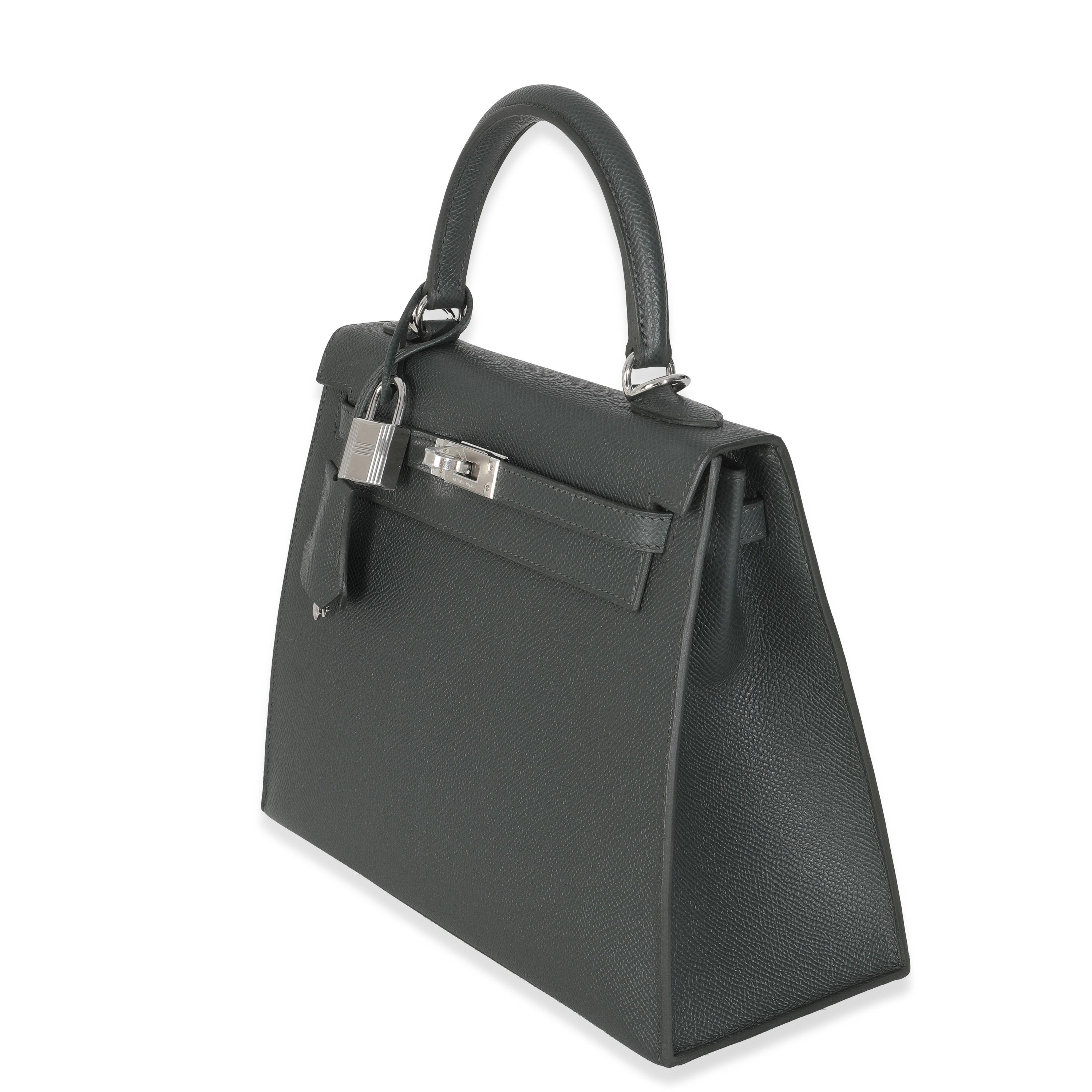 Gris Hermès Vert Mangrove Epsom Sellier Kelly 25 PHW en vente