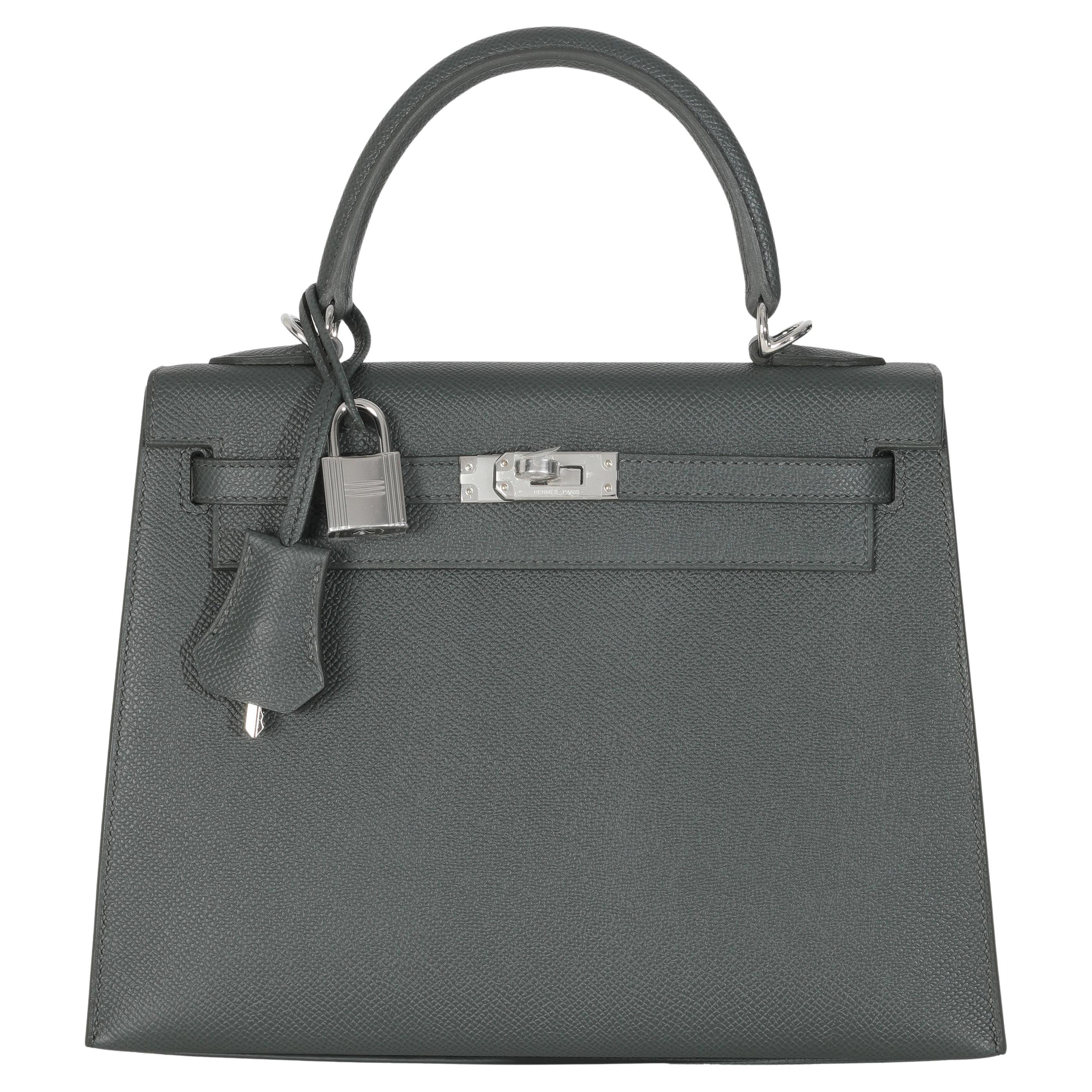 Hermès Vert Mangrove Epsom Sellier Kelly 25 PHW en vente