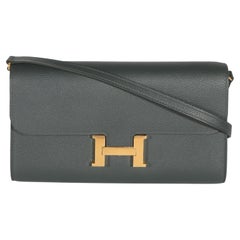 Portafoglio Hermès Vert Mangrove Evercolor Constance To Go GHW