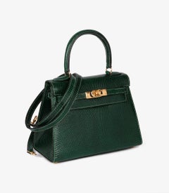 Hermès Vert Moyen Lizard Leather Vintage Kelly 20cm Sellier
