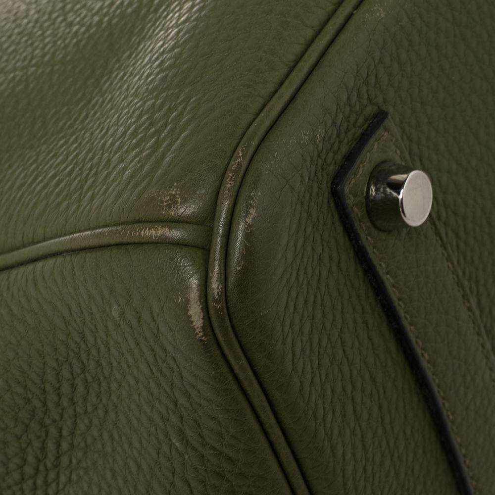 Hermes Vert Pelouse Togo Leather Palladium Finished Birkin 35 Bag 5