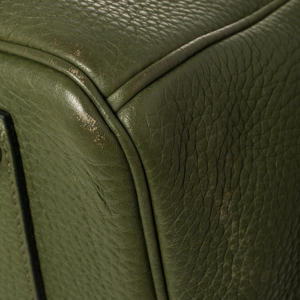 Hermes Vert Pelouse Togo Leather Palladium Finished Birkin 35 Bag 4