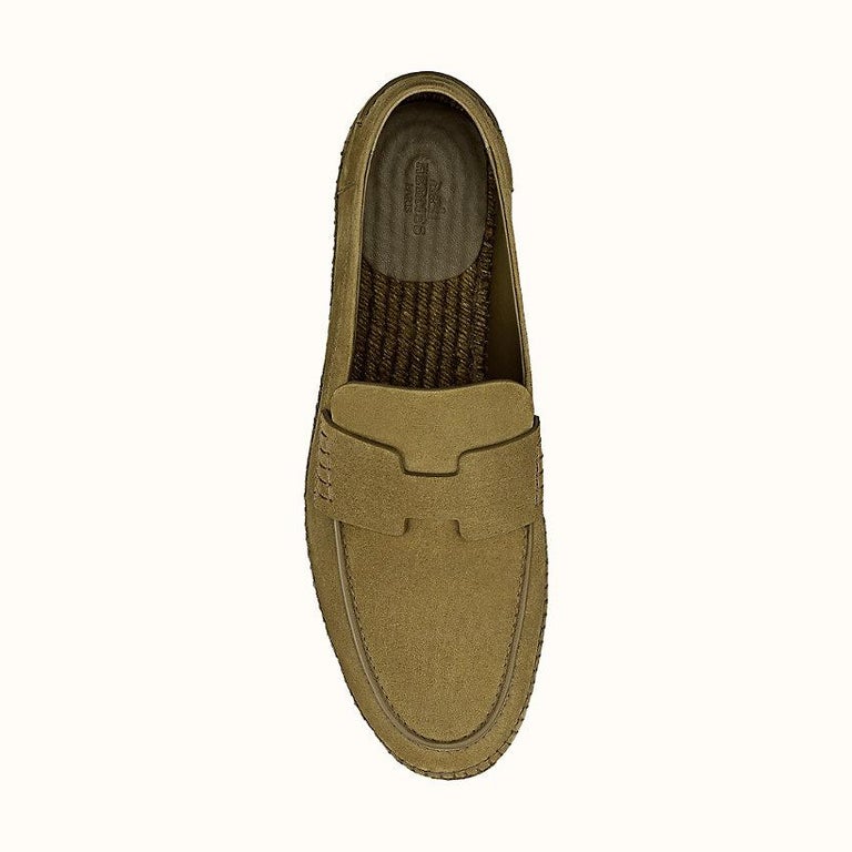 Hermes Vert Résine Goatskin Trip Espadrille In New Condition For Sale In Nicosia, CY