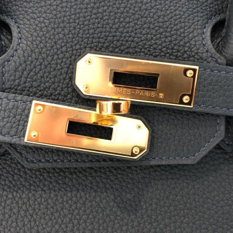 Hermes Vert Rousseau Togo Leather Gold Hardware Birkin 30 Bag 5