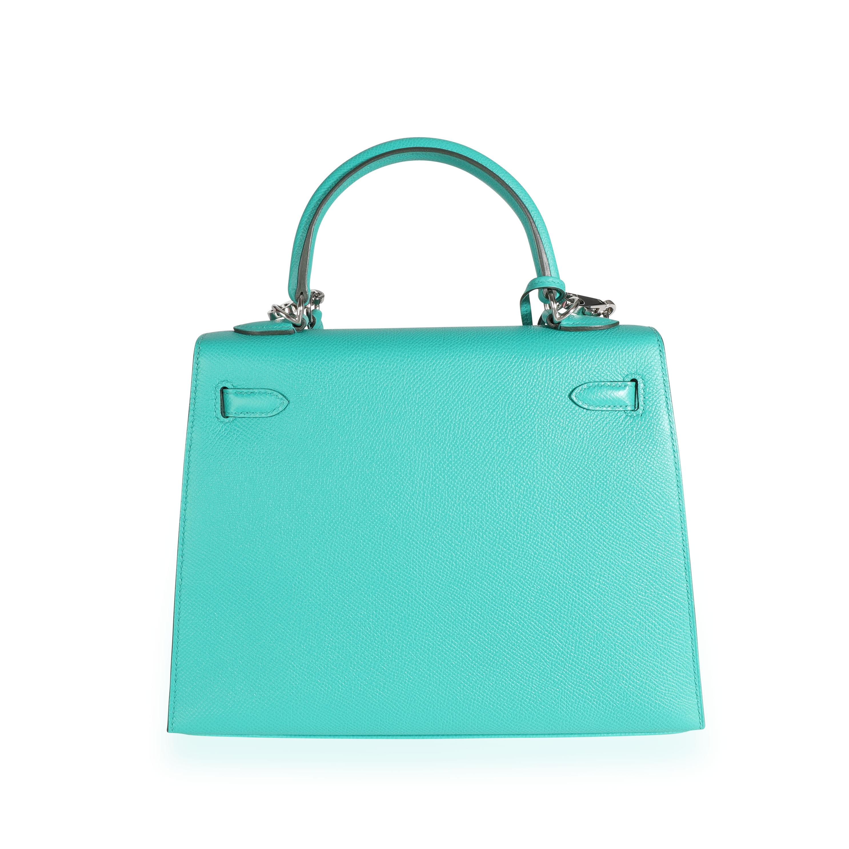 Hermès Vert Vérone Epsom Sellier Kelly 25 PHW im Zustand „Hervorragend“ in New York, NY