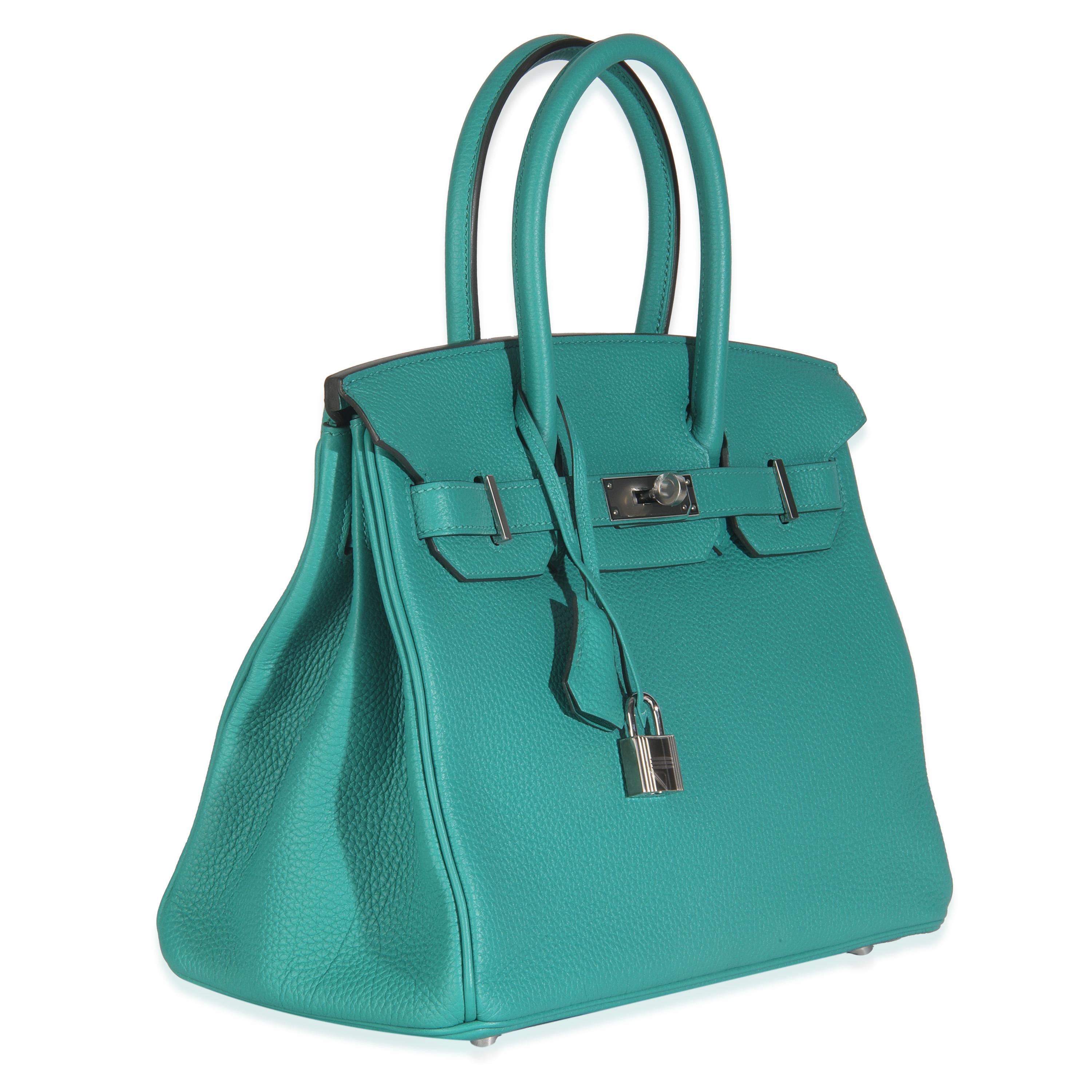 Donna Hermès Vert Verone Togo Birkin 30 PHW in vendita