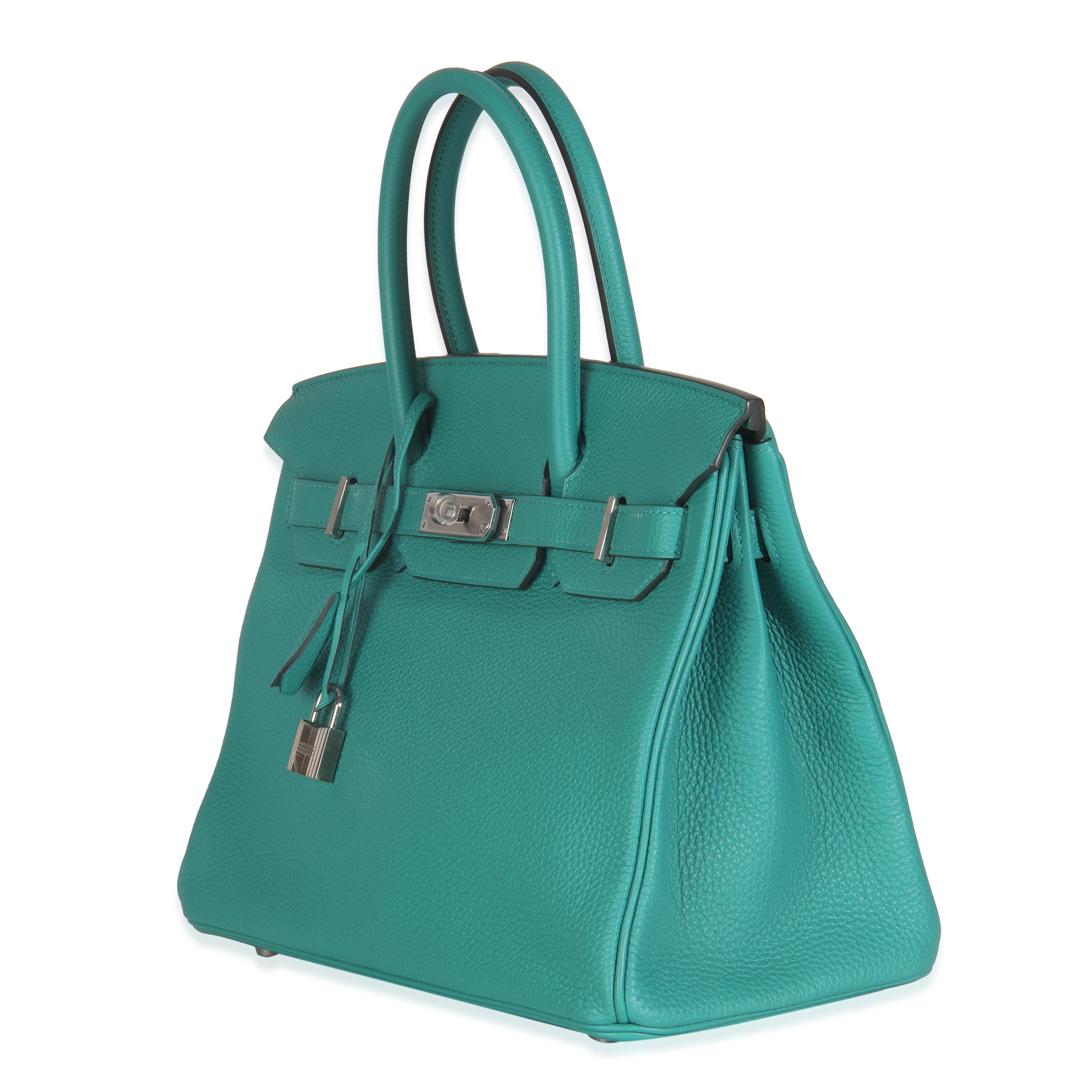 Hermès Vert Verone Togo Birkin 30 PHW in vendita 1