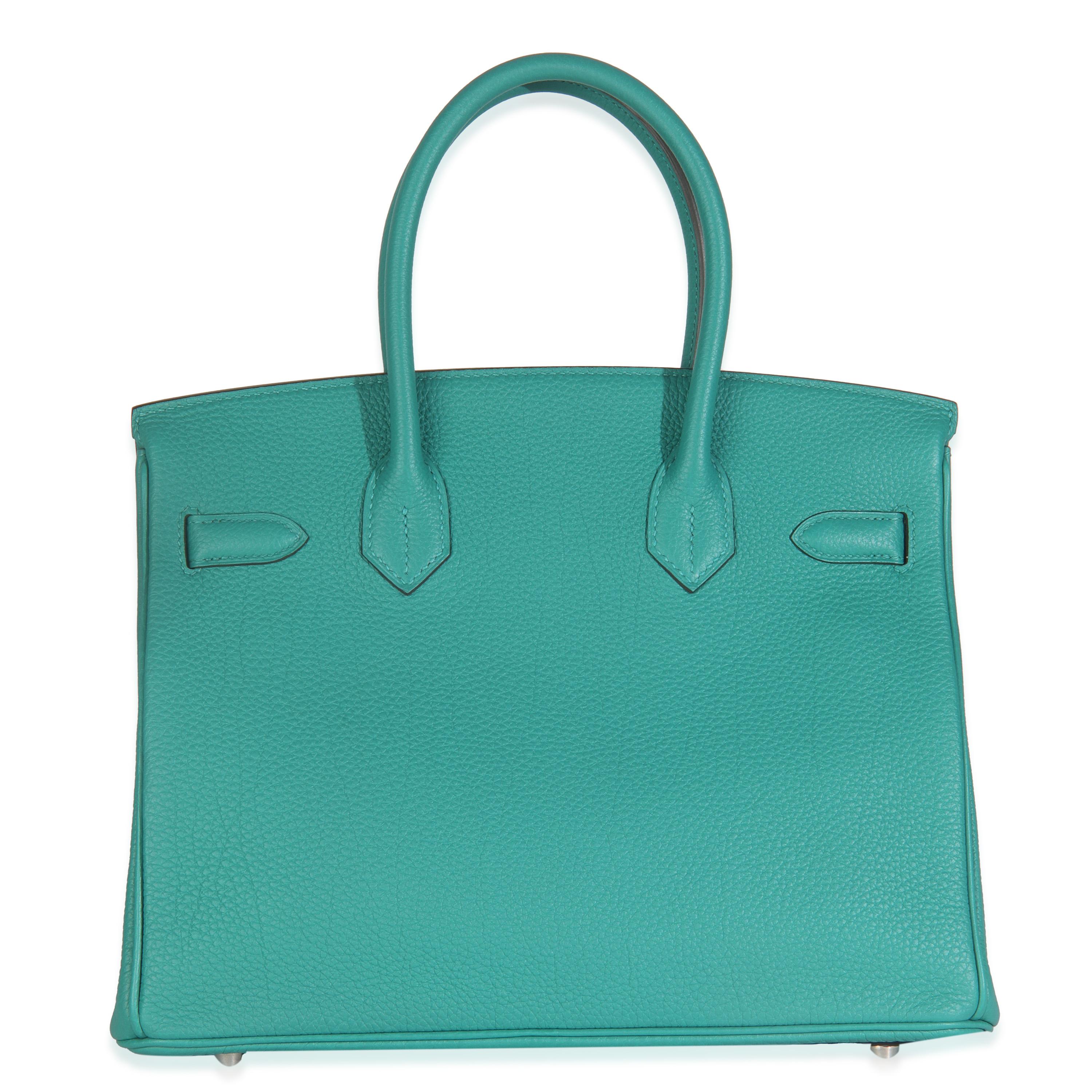 Hermès Vert Verone Togo Birkin 30 PHW in vendita 2