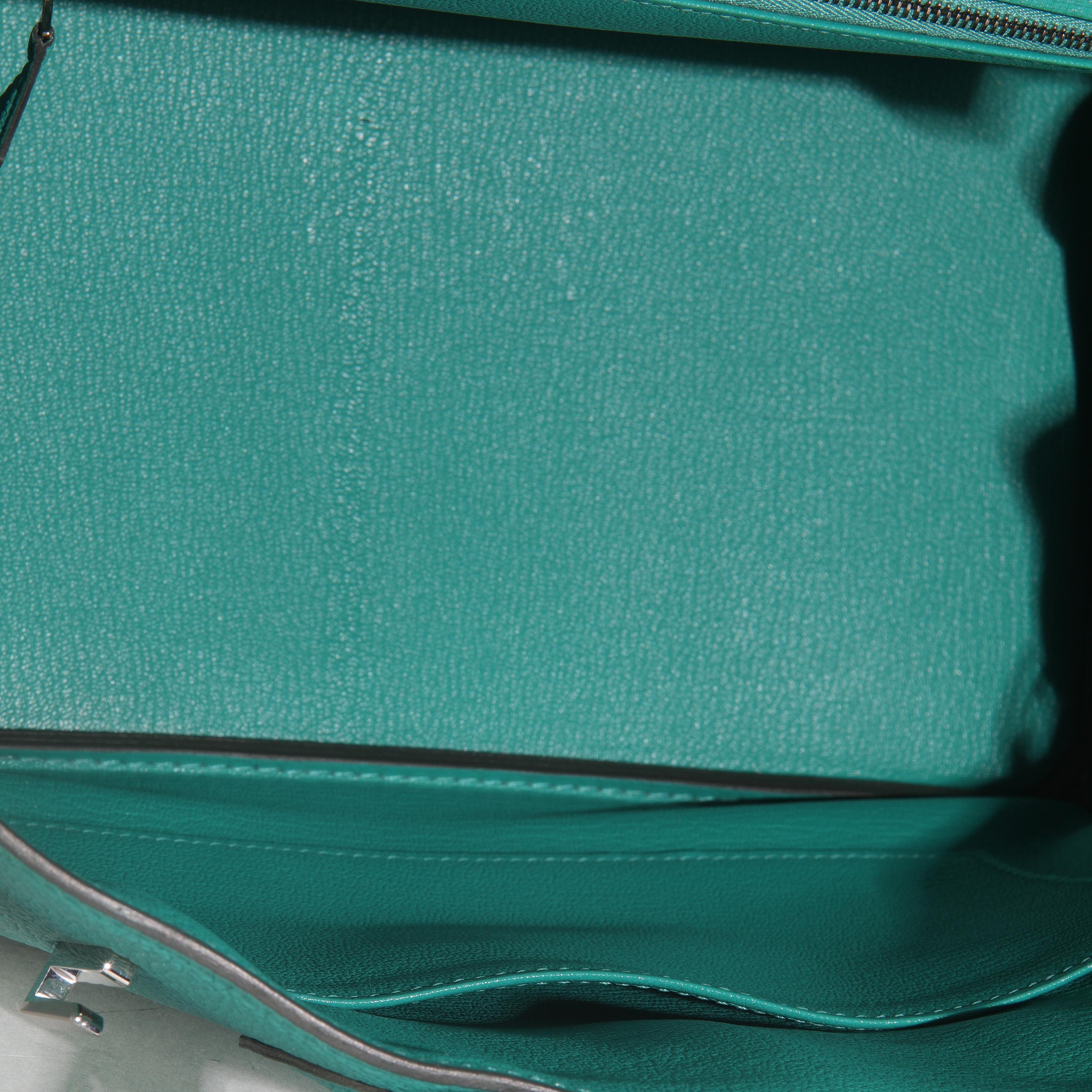 Hermès Vert Verone Togo Birkin 30 PHW in vendita 3