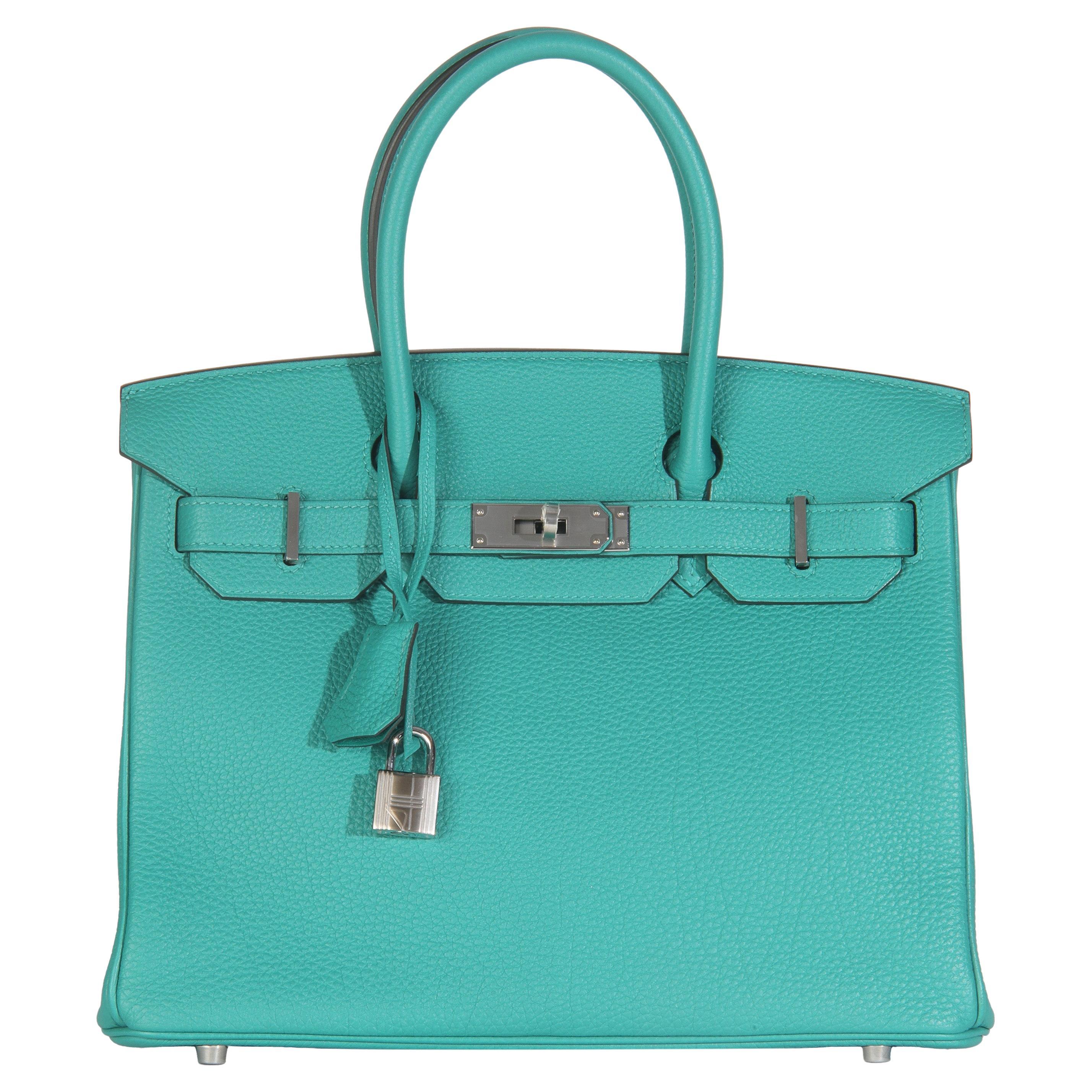Hermès Vert Verone Togo Birkin 30 PHW in vendita