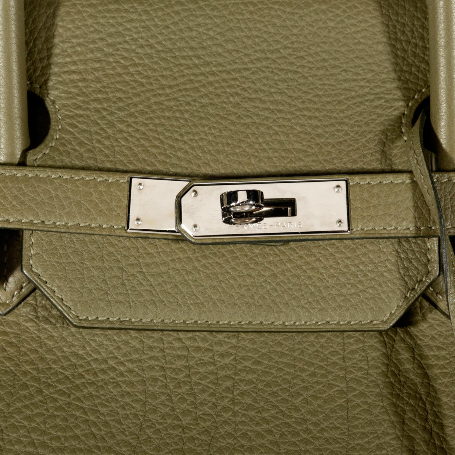 Brown Hermès Vert Veronese Togo 40 cm Birkin Bag