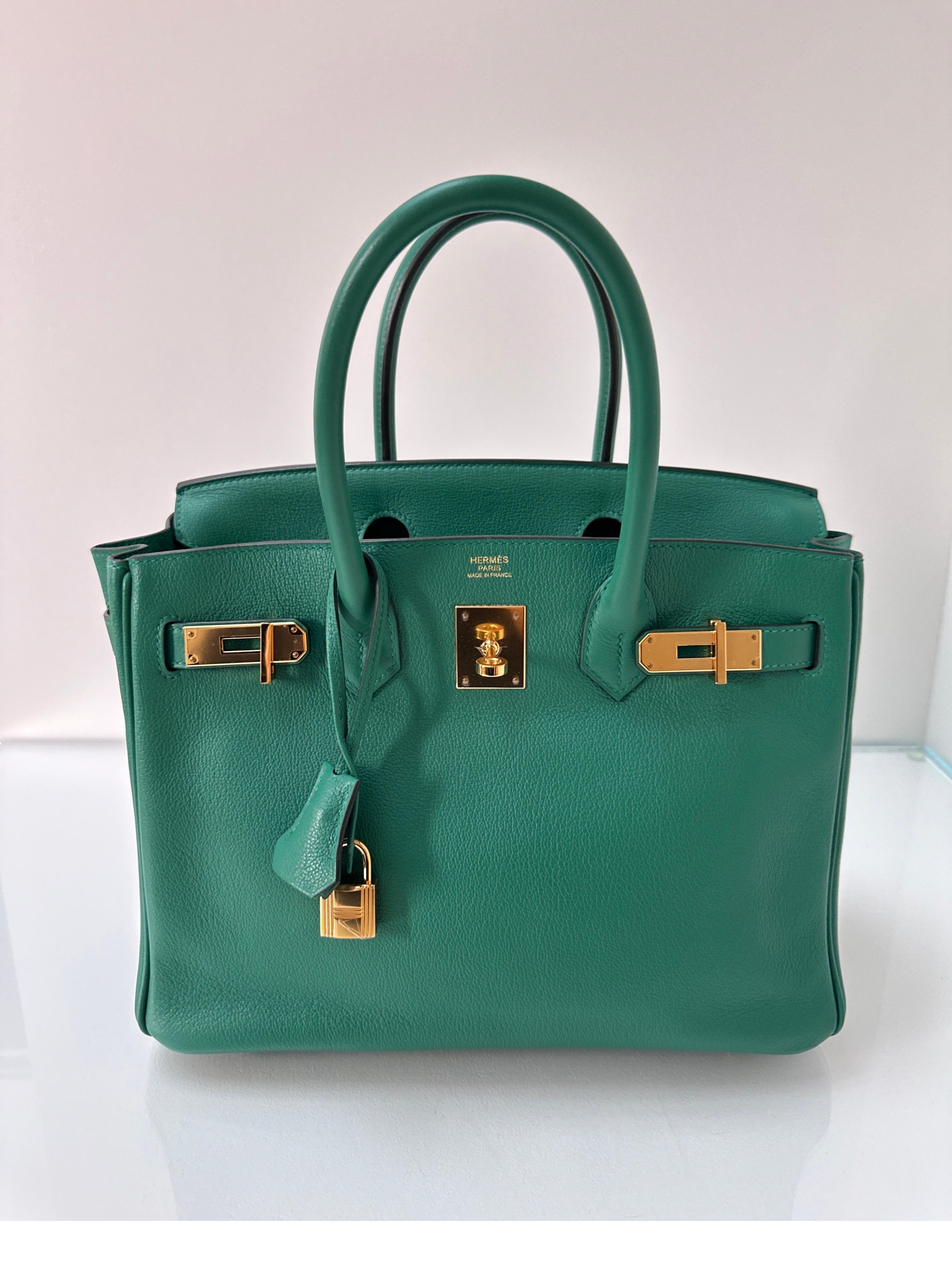 Hermes Vert Vertigo Birkin 30 Bag 7