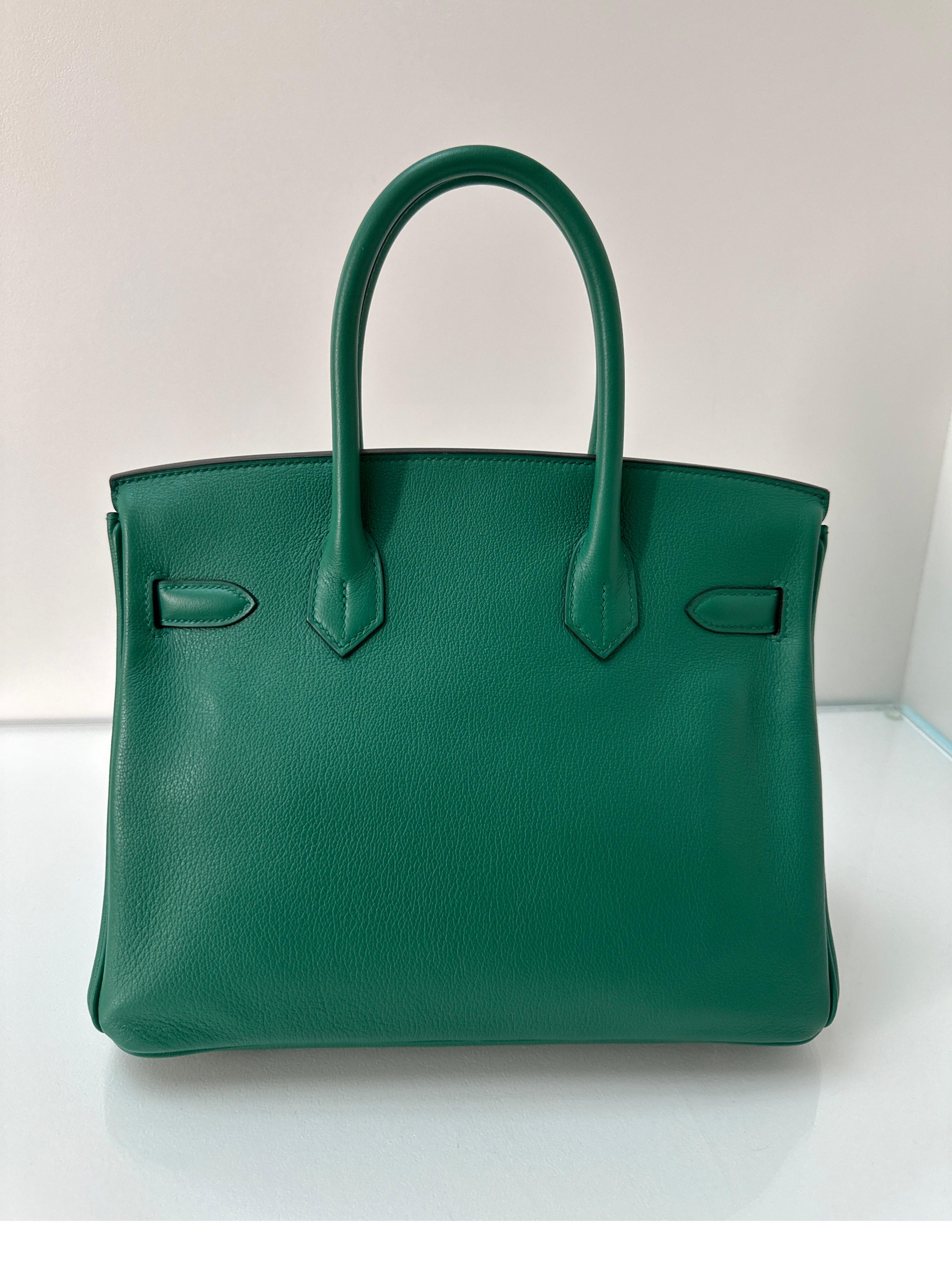 Women's or Men's Hermes Vert Vertigo Birkin 30 Bag
