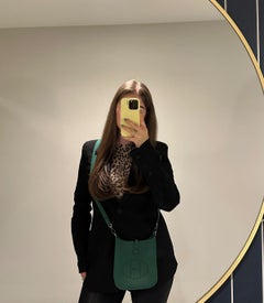Hermès Vert Vertigo Clemence Leather Evelyne TPM