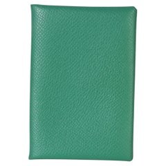 Hermès Vert Vertigo Epsom Calvi Card Holder