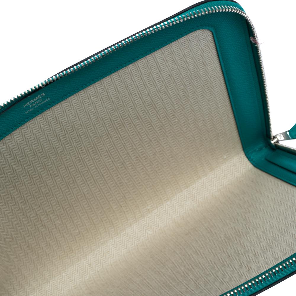 Hermes Vert Vertigo Epsom Leather Zip Tablet Case 5
