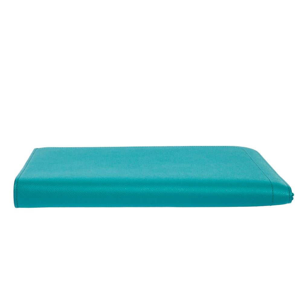 Hermes Vert Vertigo Epsom Leather Zip Tablet Case In Good Condition In Dubai, Al Qouz 2