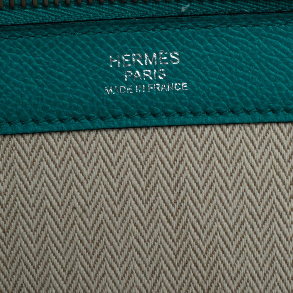Hermes Vert Vertigo Epsom Leather Zip Tablet Case 1