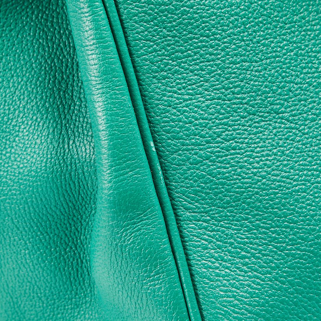 Hermès Vert Vertigo Evercolor Leather Gold Finished Birkin 30 Bag 7