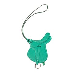 Hermes Vert Vertigo Swift Leather Paddock Selle Horse Saddle Bag Charm