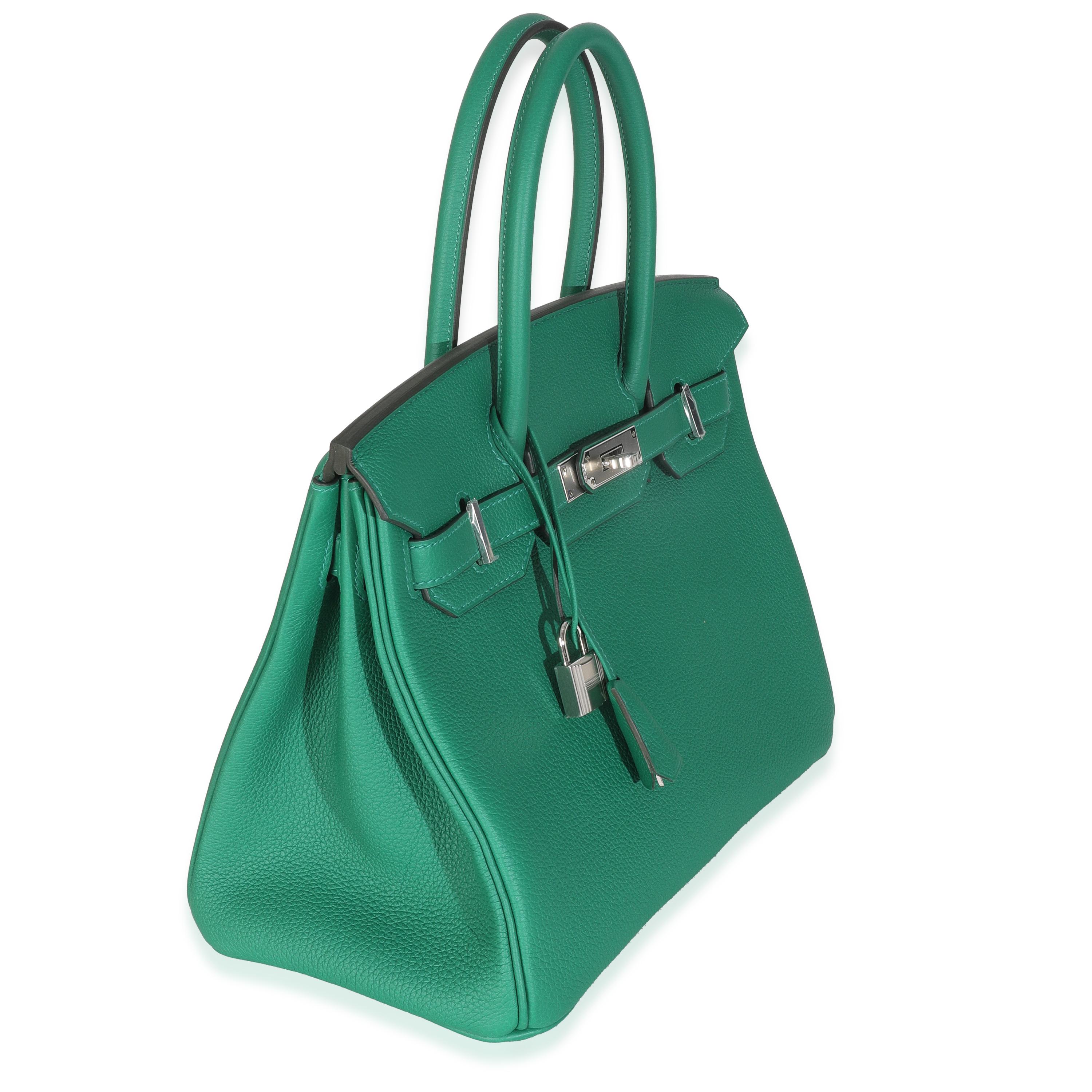 Hermès Vert Vertigo Togo Birkin 30 PHW (Blau) im Angebot