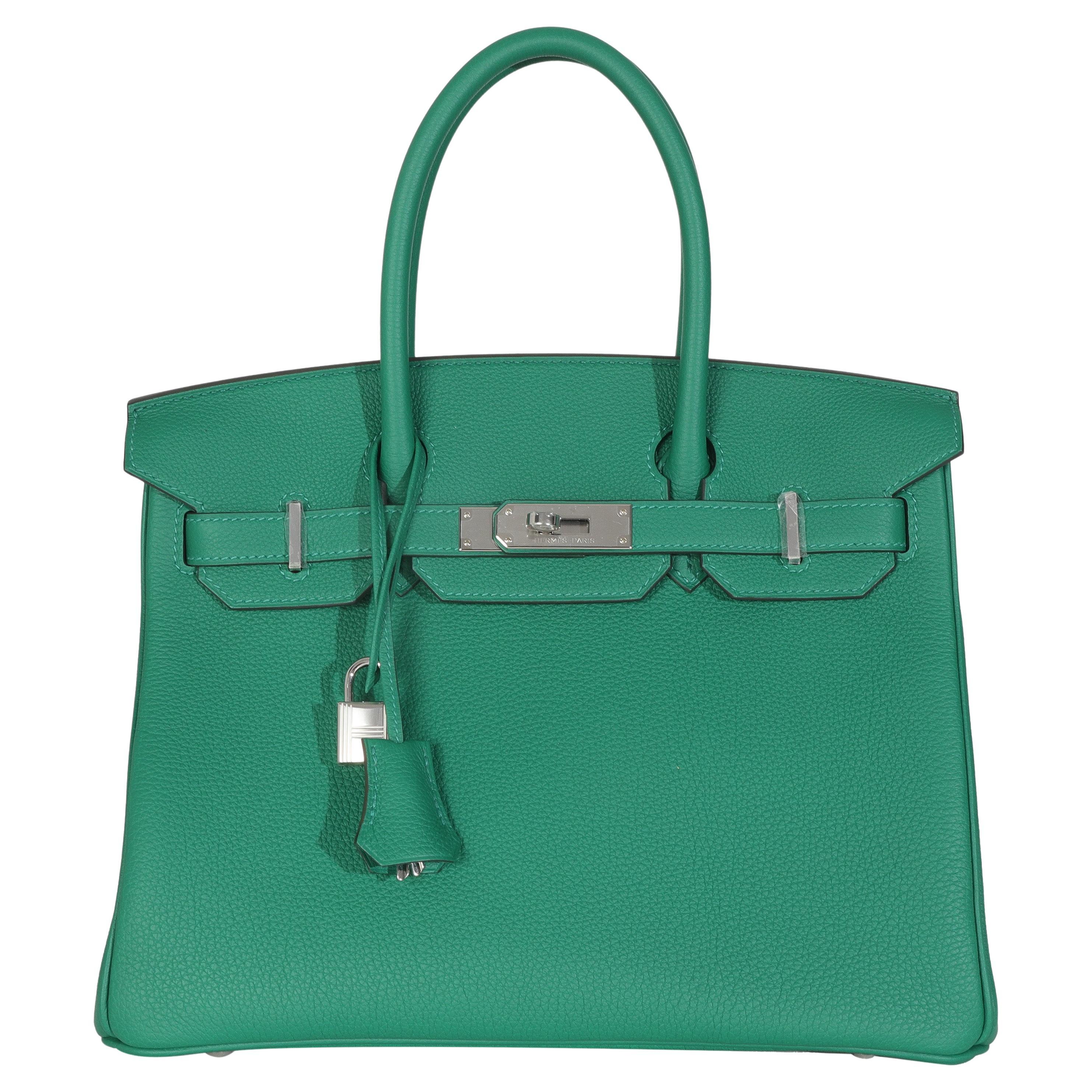 Hermès Vert Vertigo Togo Birkin 30 PHW im Angebot