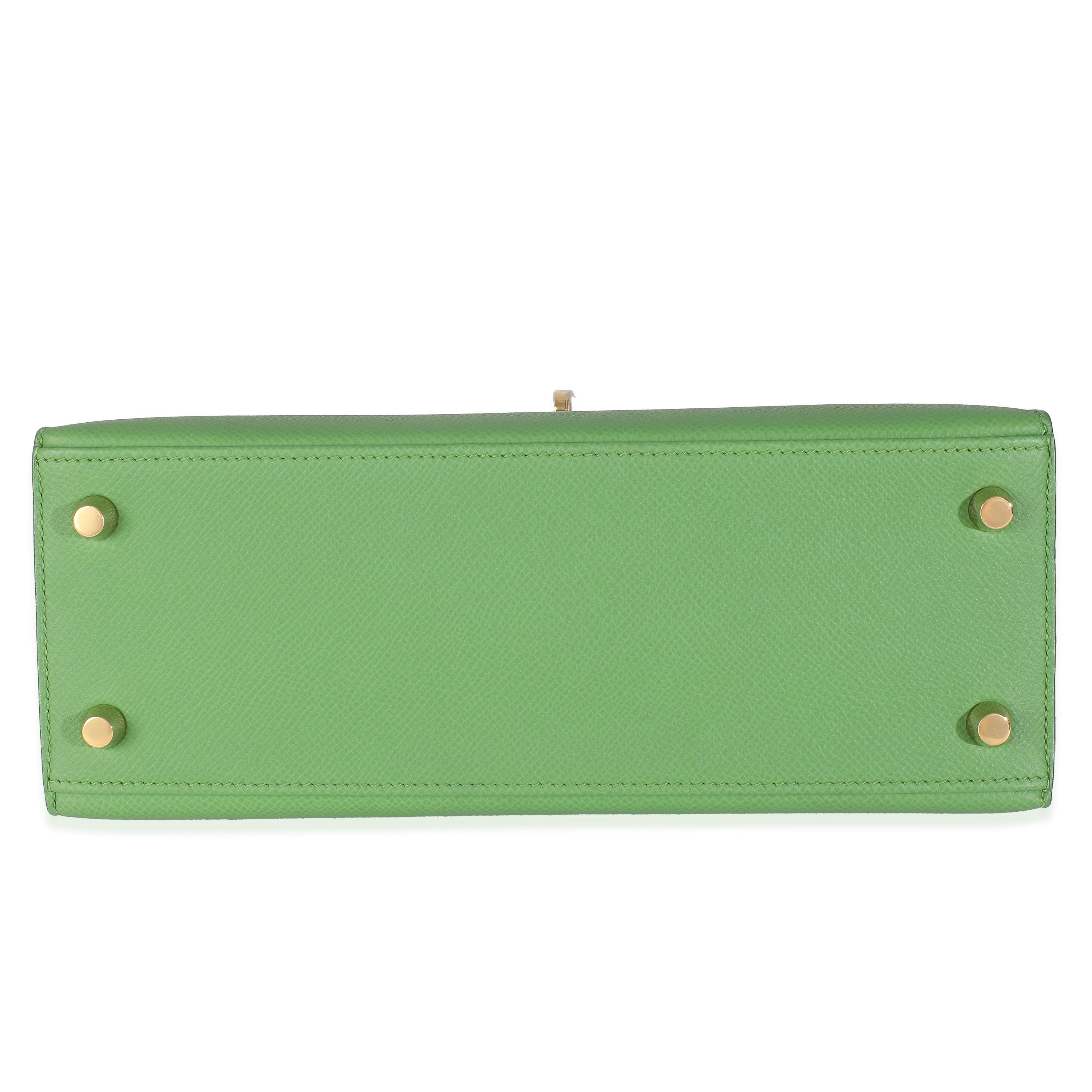 Hermès Vert Yucca Epsom Sellier Kelly 25 GHW For Sale 1