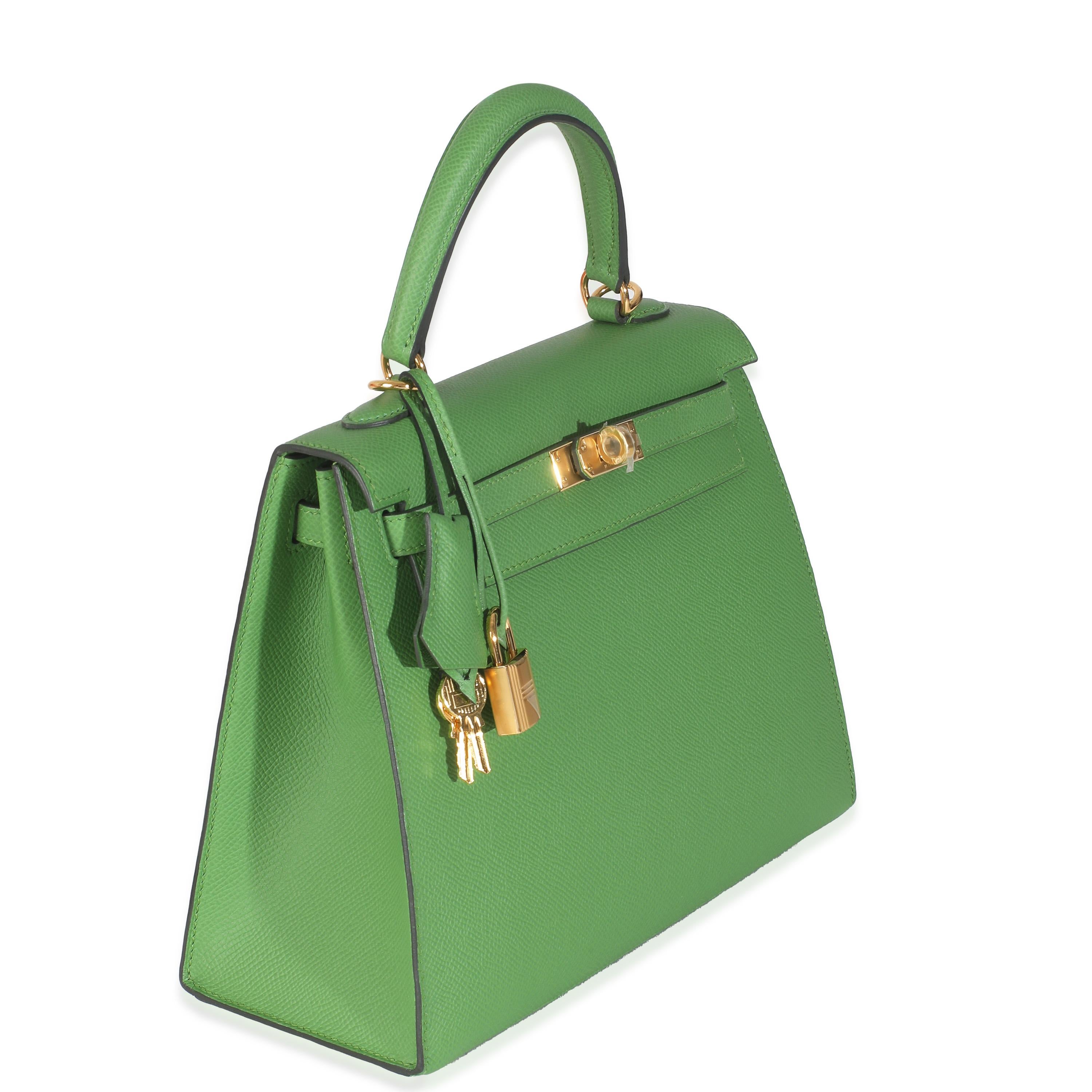 Hermès Vert Yucca Epsom Sellier Kelly 25 GHW For Sale 2
