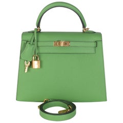 Hermès Vert Yucca Epsom Sellier Kelly 25 GHW