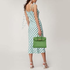 Hermes Vert Yucca Togo Leder Gold Finish Birkin 25 Tasche