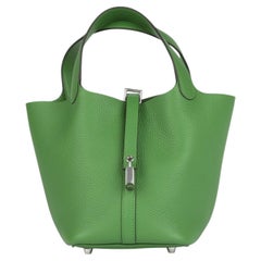 Hermès Vert Yukka Clemence Leather Picotin Lock 18