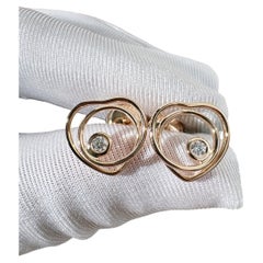 Hermès Vertige Cœur 18K Rose Gold Diamond Stud Earrings