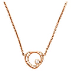 Hermes Vertige Cœur Diamond 18k Rose Gold Small Model Necklace